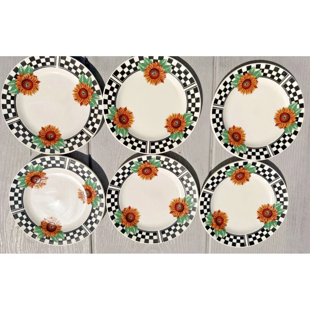 Tabletops Unlimited Sunny Pattern Plates Set of 6 - 7.5